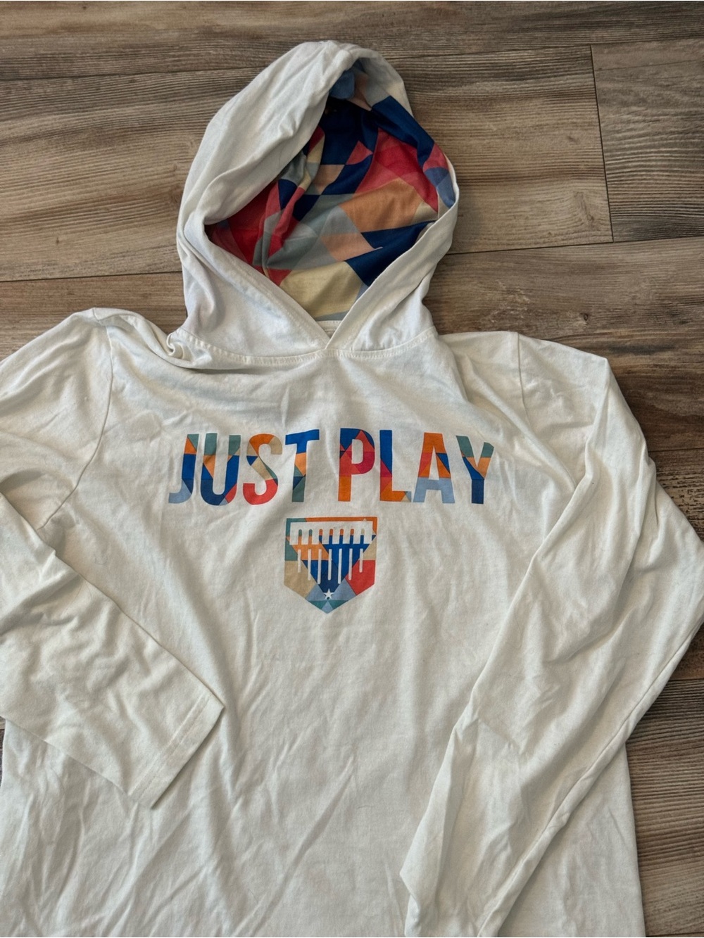 Plate Crate Just Play Long Sleeve Hoodie Medium Cotton Baseball